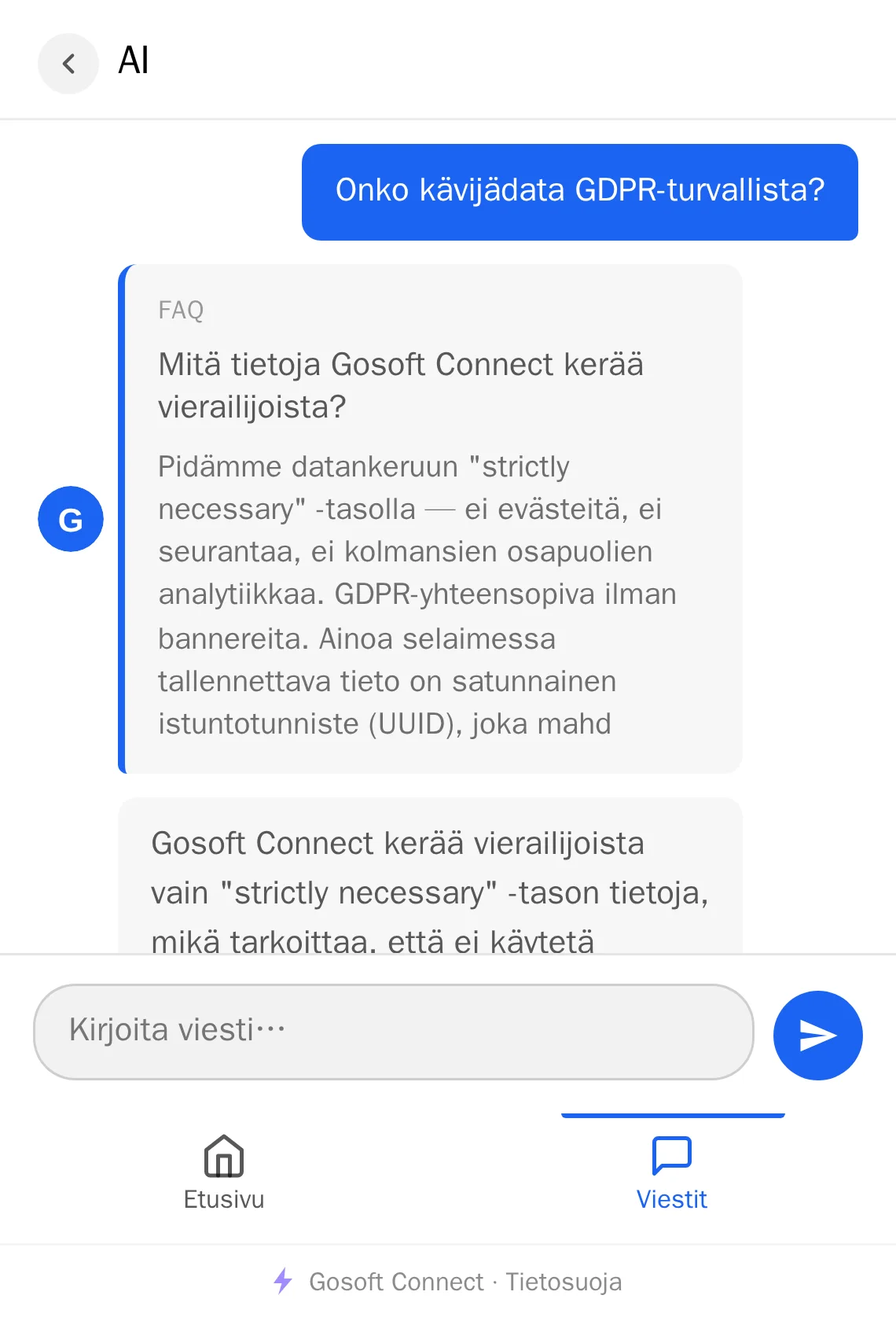 GoChat AI+ — Tekoälyavustaja, joka tuntee yrityksesi