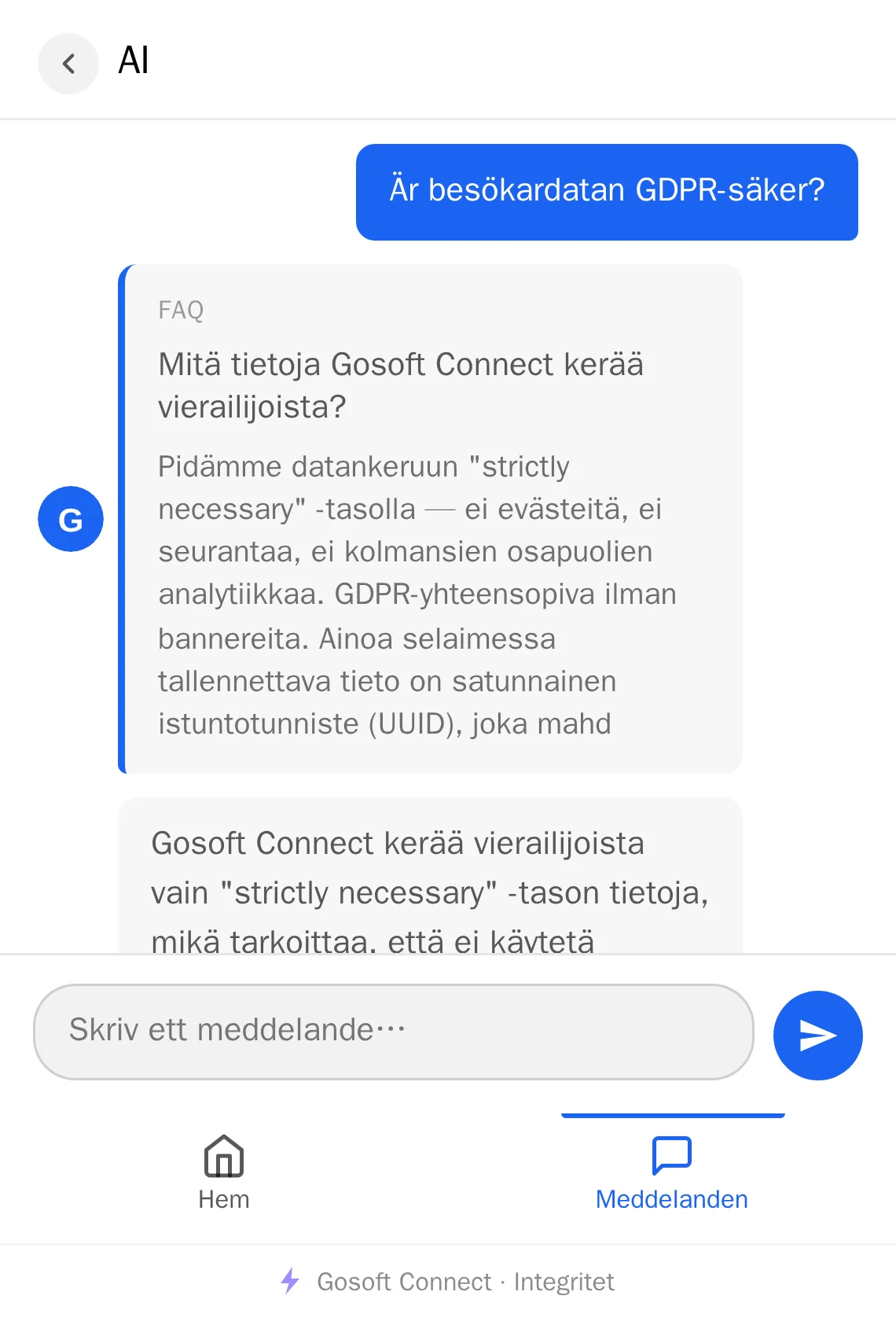 GoChat AI+ — En AI-assistent som kan ditt företag